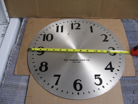 Self Winding Clock Company Western Union Clock Dial 14 1/2 Inches Original Cover