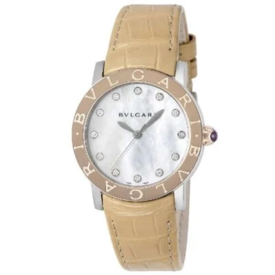 Bvlgari BBL33WSPGL/12 White Mother of Pearl Automatic Women's Watch New Foto 1 de 4