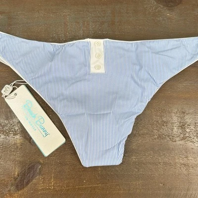 Brand New Beach Bunny Lola Skimpy Bikini Bottom Blue White 2XL - Image 1 of 4