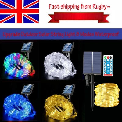 LED Solar Fairy String Rope Strip Lights Waterproof Christmas Garden Patio Decor - Image 1 of 4