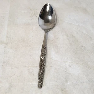 VTG Teaspoon Malibu Wm A Rogers Deluxe Oneida Stainless Flatware MCM Floral - Picture 1 of 9