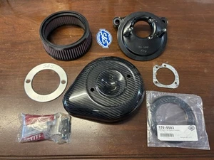 S&S 170-0499 Stealth Air Cleaner Kit Carbon Fiber Teardrop 01-17 Harley Twin Cam - Picture 1 of 21