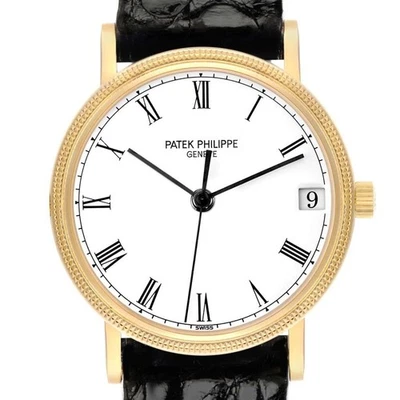 Relógio masculino automático Patek Philippe Calatrava ouro amarelo 3802 3802J - Imagem 1 de 4