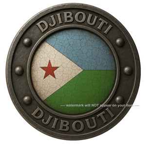 Pegatina de vinilo decorativa bandera país de Djibouti #S 031 - dos piezas - Imagen 1 de 1