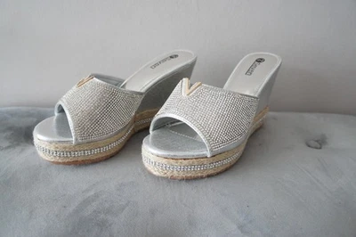 Seven Keilabsatz Pantoletten Strasssteine Gr. 38 NEU - Bild 1 von 4