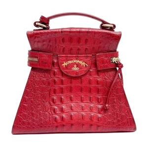 VIVIENNE WESTWOOD Red Crocodile Embossed Hand Bag - Picture 1 of 11