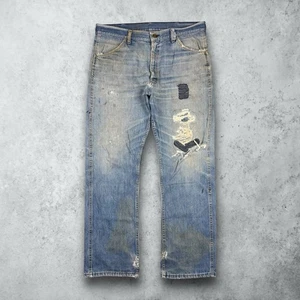 Vintage 60s Big Smith Distressed Western Jeans Denim Pants Sanforized Size 34x30 - Picture 1 of 13