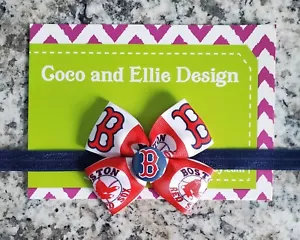 Boston Red Sox hair bow Red Sox baby gift red sox hair bow red sox headband - Picture 1 of 2