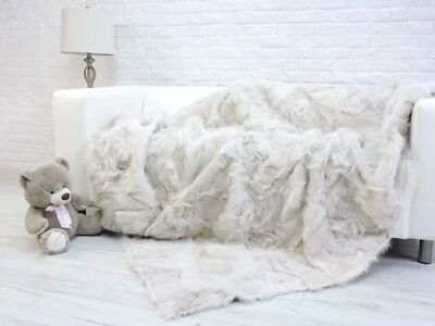 Luxus Toskana Fell Überwurf Flickwerk Pelz Aus Weiß Schafsfell Groß Sofa 655 - Bild 1 von 4