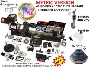 SHERLINE 4410C-DRO METRIC Lathe with 4 Jaws chuck + PN 3053,  4360 & 3015 - Picture 1 of 4