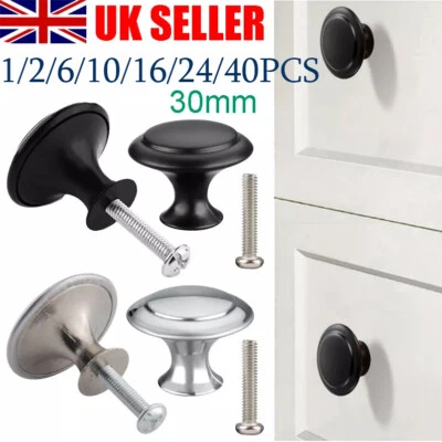 1-40Pcs Door Knobs Cabinet Handles Cupboard Drawer Kitchen Stainless Steel DIY - Image 1 of 4