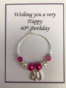 ❤️HOT CHARM CLASE VINO ROSA 25º 30º 40º 60º 65º y 70º Cumpleaños en Bolsa de Regalo - Imagen 1 de 3