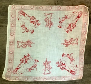 Vtg Antique Early 1900s Childs Novelty Hankie Handkerchief Children Playing Kite - Picture 1 of 8
