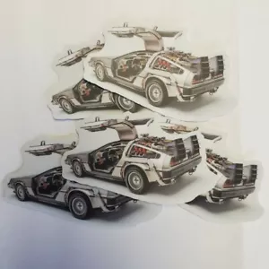 Back To The Future Time Machine Delorean STICKERS 5 pack WORLDWIDE 🌐 SHIPPING - Picture 1 of 14