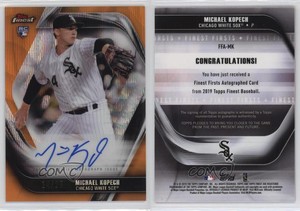 2019 Topps Finest Firsts Orange Wave Refractor /25 Michael Kopech Rookie Auto RC