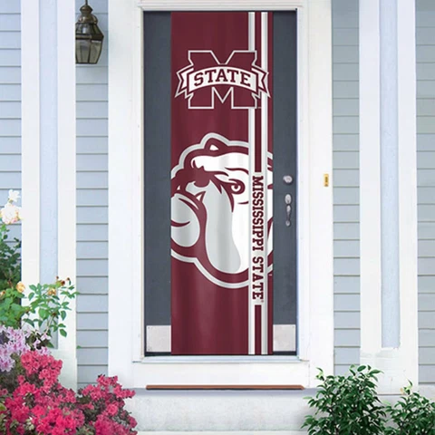 Licensed NCAA Mississippi Bulldogs State Door Banners Indoors/Outdoors Cover