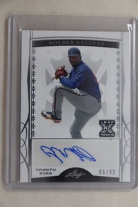Royber Salinas - 2022 Leaf Trinity Baseball Base Autograph Silver #66/99