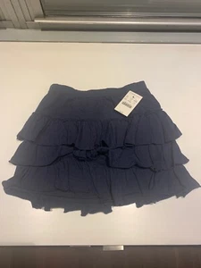 NWT Crewcuts Navy Ruffled Cotton Skirt, Size 6/7 - Picture 1 of 5