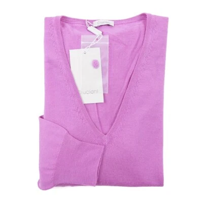 Suéter Cruciani Lana Merino Extrafina Púrpura Lavanda XL (Eu 54) Nuevo con Etiquetas Foto 1 de 4