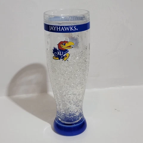 Kansas Jayhawks Crystal Pilsner Plastic Glass 9.5" Cover