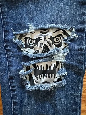 Pantalones de mezclilla para mujer talla 1 gótico grunge ropa de calle hiphop calavera RAROS LURKING CLASS Foto 1 de 4