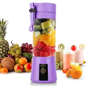 Portable Home USB Rechargeable, 4 Blade Electric Fruit Juicer Juice Blender - Picture 1 of 21