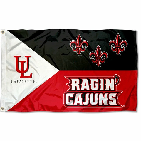 Louisiana Lafayette Ragin Cajuns Acadian Flag Large 3x5 Cover