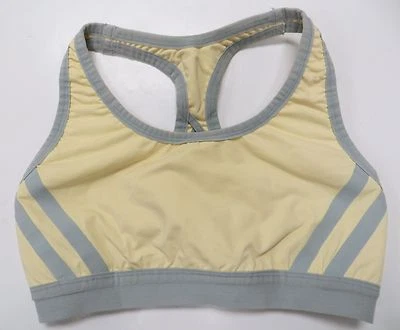 Sujetador Deportivo Lily of France Talla 34B Amarillo con Borde Gris Lindo Corredor Espalda Foto 1 de 4