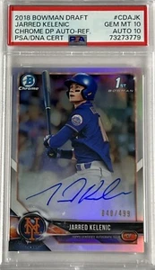 2018 Bowman Draft Rifrattore Cromato Auto #/499 1° CDAJK Jarred Kelenic PSA 10 - Foto 1 di 2