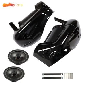 6.5" Speakers+Lower Vented Leg Fairings For Street Electra Glide Touring 83-13 - Picture 1 of 12
