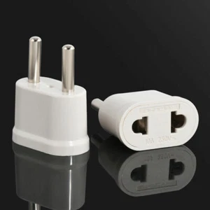 1x White Travel US USA To EU Europe Charger Wall AC Power Plug Adapter Converter - Picture 1 of 12