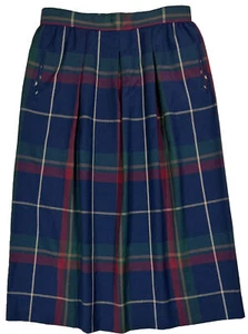 Pendleton Tartan Plaid Pleated Midi Skirt Virgin Wool Vintage USA Made Size 14 - Picture 1 of 7