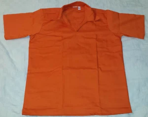 Camicia pullover twill arancione con tasca camicia da lavoro detenuto taglia: large ~Made in USA - Foto 1 di 12