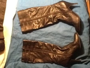 Fergalicious By Fergie Prestige High Top High Heel Ladies Leather Boots 9.5M - Picture 1 of 6