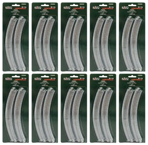 Kato 20-110 N Scale R282-45° 282mm Radius 45º Curve Track 4 Rails 10pcs set New - Picture 1 of 2