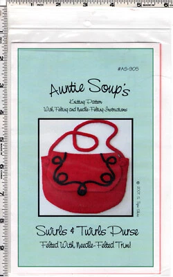 "Swirls & Twirls Purse" ©2007 Auntie Soup's Knitting Pattern # AS-905 - Image 1 of 4