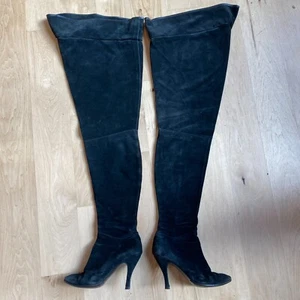 Bikercore Vintage Peter Fox Thigh High Over Knee Suede Leather Stiletto Boots 9 - Picture 1 of 8
