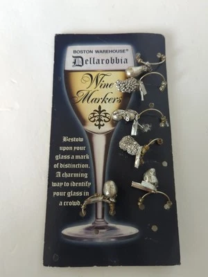 Dijes para bebidas de copa de vino marcadores cócteles de frutas Boston Warehouse Dellarobia 6 piezas Foto 1 de 4