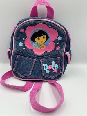 Vintage Dora The Explorer Boots Denim Backpack For Kids SMALL BAG FOR ROAD TRIPS - Image 1 of 4