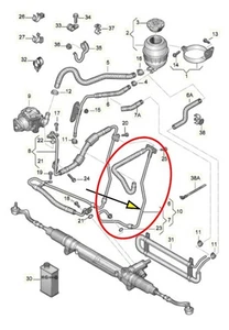 Tubo servo manguera de retorno (transmisión de dirección > depósito de aceite) 8K1422891AJ Audi A4 - Imagen 1 de 5
