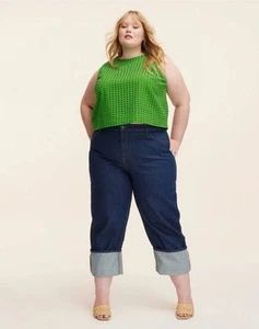 Kate Spade New York Women's High-Rise Straight Leg Wide Cuff Jeans Sz 17 - Picture 1 of 9