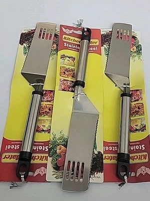 Espátula de acero inoxidable, plana con cortador de pizza 11"×2" Foto 1 de 3