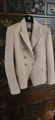 Balmain Blazer Women's Size 44 Beige Wool  - Image 1 of 4