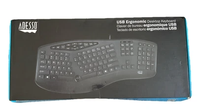 Adesso AKB-160UB Wired Ergonomic Keyboard with Integrated Palm Rest - Image 1 of 4