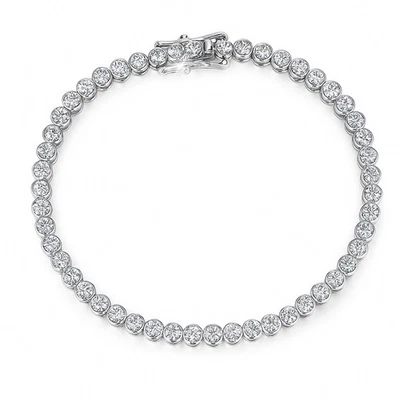 Top Quality D-E/VVS 3.15 Ct Round Lab Grown Diamond Tennis Bracelet White Gold - Image 1 of 4
