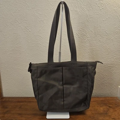 St Johns Bay нейлона винил наплечная сумка с короткими ручками черный глубокий внешний карманы - Изображение 1 из 4