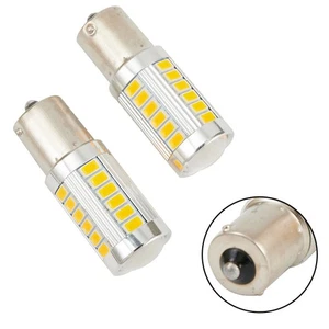2PCS 1156-33SMD LEDs Amber Yellow Turn Signal Blinker High Power Light Bulbs - Picture 1 of 20