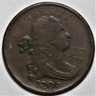 1806 DRAPED BUST HALF CENT - GRAFFITI - ROTATED DIE - US 1/2C COPPER PENNY - L39