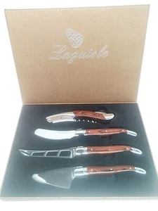 Laguiole 4-piece Cheese And Wine Set Pakka Wood Handles Original Box - Picture 1 of 12
