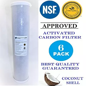 6er-Pack Carbon Block Patrone 4,5 Zoll x 20 Zoll NSF Wasserfilter 10 Mikrometer - Bild 1 von 5